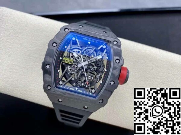 z5580695903195 3e1ba5b7babdcc4903fa33accbce49b4 Richard Mille RM035-02 T+ Factory 1:1 Best Edition Cassa in fibra di carbonio Cinturino in gomma nera