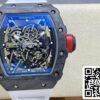 z5580696247307 c6f26e19a69faf87b1a0bdac7017c0bf Richard Mille RM035-02 T+ Factory 1:1 Best Edition Koolstofvezel Kast Wit Rubberen Band