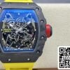 Z5580697526372 0DB4255A48E5DD249F38D8736AF77227 Richard Mille RM035-02 T+ Factory 1:1 베스트 에디션 탄소 섬유 케이스 옐로우 고무 스트랩 (구매 시)