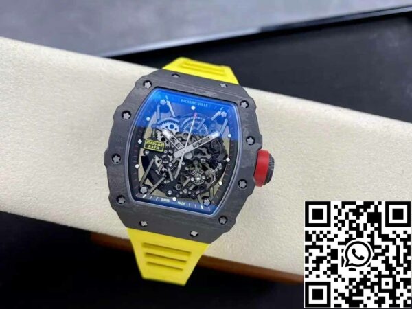 z5580697673115 49c2195921991ee12fee1850326eb8ed Richard Mille RM035-02 T+ Factory 1:1 Best Edition Carbonfasergehäuse, gelbes Gummiband, günstig)