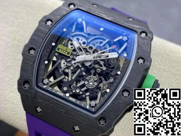 z5580698096011 142ce5f3dff5c4f5de8feaa7e84e244a Richard Mille RM035-02 T+ Factory 1:1 Best Edition Корпус из углеродного волокна Фиолетовый резиновый ремешок