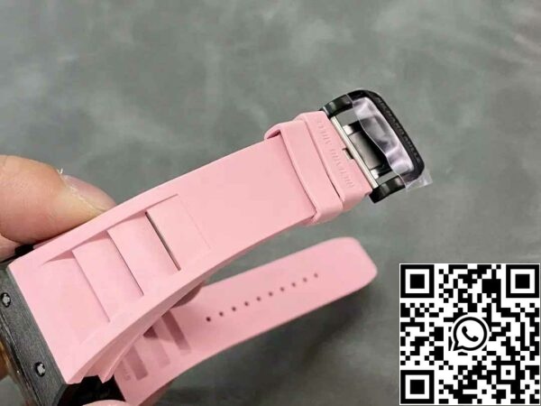 z5580698802737 e8284faaa181b371da5cc376f2911b03 Richard Mille RM035-02 T+ Factory 1:1 Best Edition Caja de fibra de carbono Correa de caucho rosa