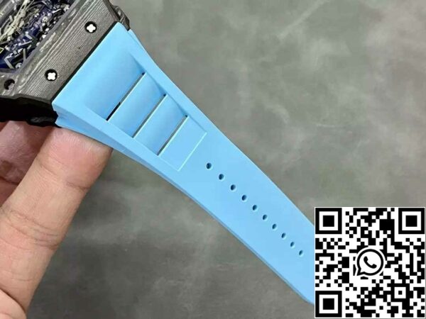 z5580699223353 65c2c1dd3ae08074d9ebc97276939209 Richard Mille RM035-02 T+ Factory 1:1 Best Edition Carbon Fiber Case Blue Rubber Strap