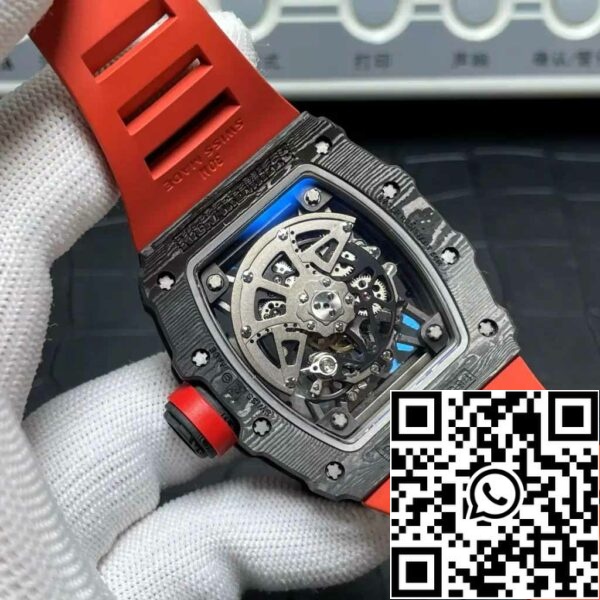 z5580699703484 bcc132f17d738993b9cb7e28ca5559ca Richard Mille RM035-02 T+ Factory 1:1 Best Edition Carbon Fiber Case Red Rubber Strap