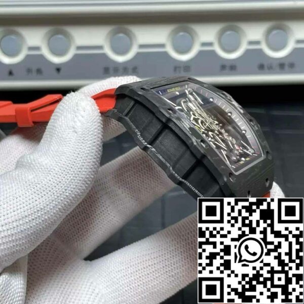 z5580699808666 8a804e896d8a686a5edf4694ef7535cc Richard Mille RM035-02 T+ Factory 1:1 Best Edition Carbon Fiber Case Red Rubber Strap