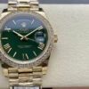 z5584003078880 43c8f40d672a319fa664a36a493af19d Rolex Day Date M228238 V5 40mm QF Factory 1:1 Best Edition Mostrador verde com luneta em pedra