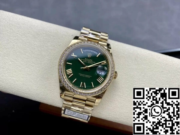 z5584003127332 ecd50080f71cf18c3ca1b82231bc6f15 Rolex Day Date M228238 V5 40mm QF Factory 1:1 Best Edition Quadrante Verde Lunetta Pietra