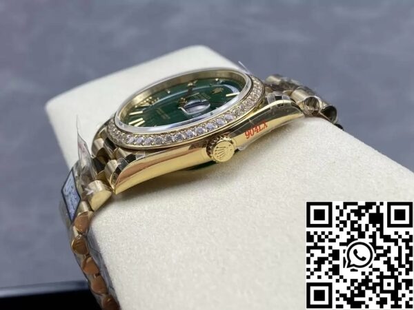 z5584003159070 48cd6e273c08fde3826ba0e4a88bb267 Rolex Day Date M228238 V5 40mm QF Factory 1:1 Mejor Edición Esfera Verde Bisel Piedra