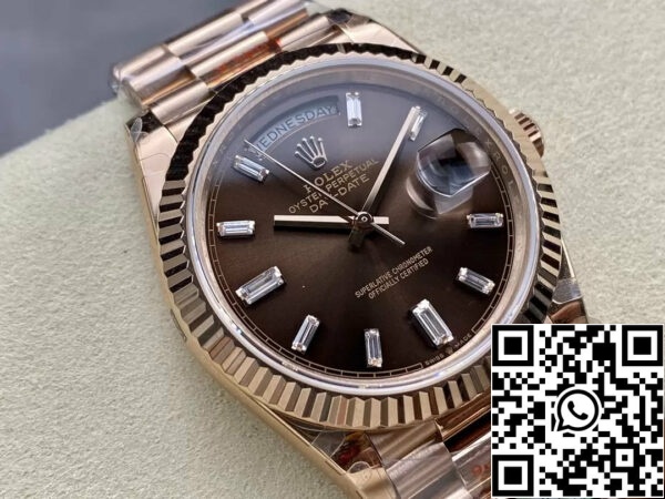 z5584003268707 2db037930f822079540270d62a61103d Rolex Day Date M228235-0003 V5 40mm QF Factory 1:1 Best Edition suklaa Dial Kehys