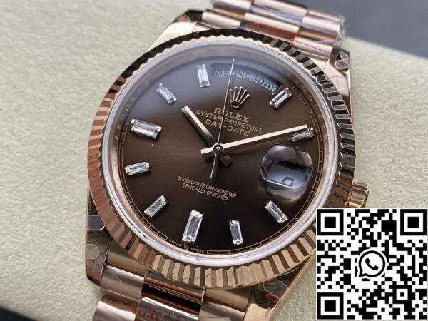 z5584003284735 c9a5c8fe6a28ba8562b57828e9d2cb4c Rolex Day Date M228235-0003 V5 40mm QF Factory 1:1 Best Edition Chocolate Dial Bezel