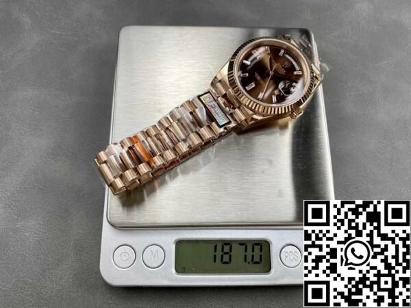 z5584003380195 0e1177837f8a440f92a86fdbc9df8e0d Rolex Day Date M228235-0003 V5 40mm QF Fábrica 1:1 Mejor Edición Chocolate Dial Bisel