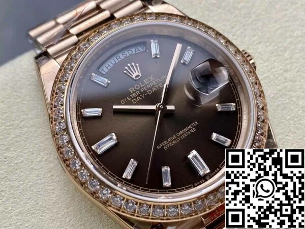 z5599647576207 18d27c25c34eb1ce3a40798e9bc12209 Rolex Day Date M228345RBR-0006 QF Factory 1:1 Най-добро издание V5 upgrade counterweight version