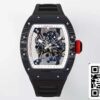 z5599647912585 2fa36e63114780493896f9fd09b8d36f RICHARD MILLE RM055 ZF 2024 1:1 Best Edition Kohlefasergehäuse Roter Knopf Schwarzes Armband