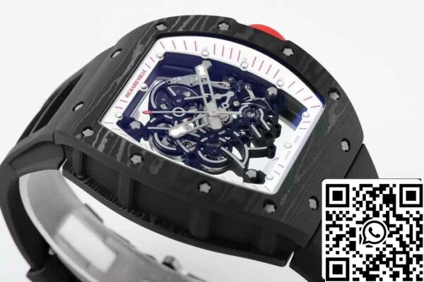 z5599647971059 71a0a2c2828e3ae9950c0f4c56c96608 RICHARD MILLE RM055 ZF 2024 1:1 Best Edition Kolfiberfodral Röd knopp Svart rem