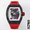 z5599648039852 3bf1e96e4c0d022c7c03aef090ea55c0 RICHARD MILLE RM055 ZF 2024 1:1 Best Edition Koperta z włókna węglowego Czerwony pasek i pokrętło