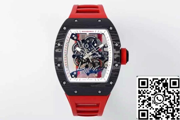 z5599648039852 3bf1e96e4c0d022c7c03aef090ea55c0 RICHARD MILLE RM055 ZF 2024 1:1 Best Edition Hiilikuitu tapauksessa punainen hihna ja nuppi