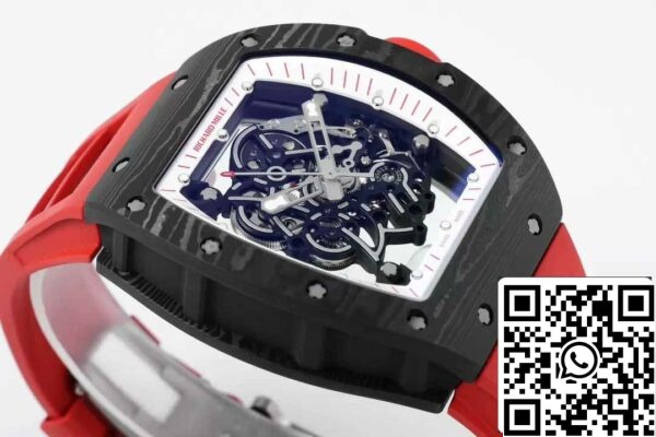 z5599648085348 b594d0b1364b5852db8c730031211abc RICHARD MILLE RM055 ZF 2024 1:1 Best Edition Carbon Fiber Case Red Strap and Knob