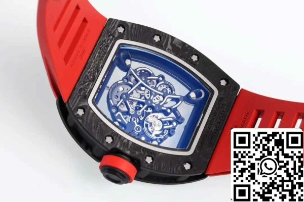 z5599648134202 c05cd90afc0908f3772992fe22f62a92 RICHARD MILLE RM055 ZF 2024 1:1 Best Edition Carbon Fiber Case Red Strap and Knob