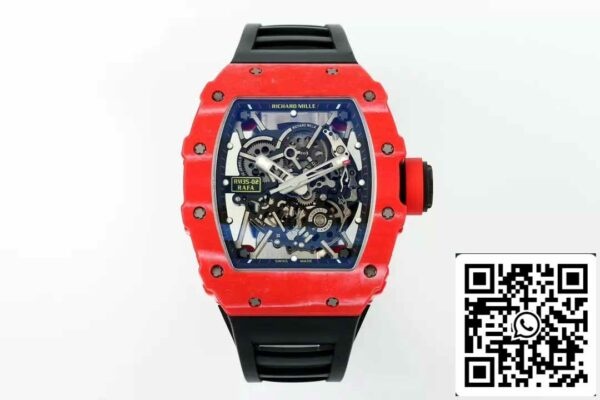 z5629225066293 8af8197653b2b55fcc002fdc69197c05 Richard Mille RM035-02 NTPT Carbon 1:1 Best Edition ZF Factory Red Demon Version Cinturino Nero