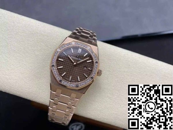 z5741860013935 2bd440358d79090b1d5bb224d9fe5195 Audemars Piguet 67651 Quartz 33mm 1:1 Best Edition ZF Factory Brown Dial Rose Gold