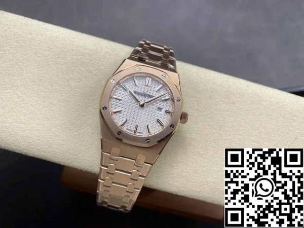 z5742669463320 cd05f0b559db5488d634e0719d18b3ba Audemars Piguet 67651 Quartz 33mm 1:1 Best Edition ZF Factory White Dial Rose Gold