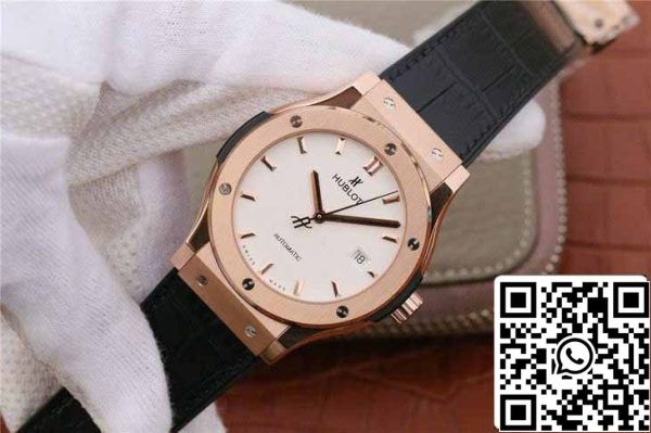 z5748988094250 6f0bec95ca3abac3525a9dfef174e266 Hublot Classic Fusion 542.OX.2611.LR 1:1 Best Edition JJ Factory fehér számlap rózsaarany