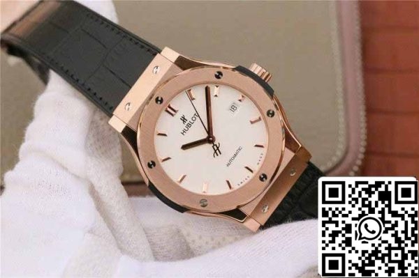 z5748988094422 2524f0942ffd5f362d5cfb8079742266 Hublot Classic Fusion 542.OX.2611.LR 1:1 Best Edition JJ Factory Λευκό καντράν Ροζ Χρυσό