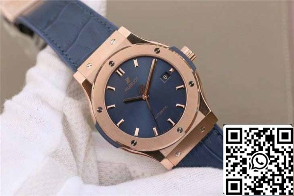 z5748996304374 2ab9906bef8c6aaf9e5b057d939b7365 Hublot Classic Fusion 542.OX.7180.LR 1:1 Best Edition JJ Factory Blue Dial Rose Gold