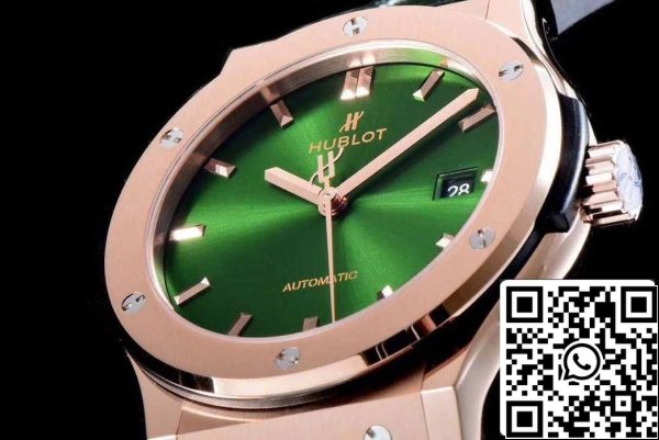 z5748997693907 b2cbb9ec0131eaa11b49b3448489daee92 Hublot Classic Fusion 542.OX.8980.LR 1:1 Best Edition JJ Factory Green Dial Rose Gold