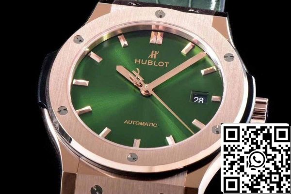 z57484899777729673 edfdcccc8fec28c28c28c11a11a5c180cde6e42538 Hublot Classic Fusion 542.OX.8980.LR 1:1 Best Edition JJ Factory Green Dial Gold Rose Dial