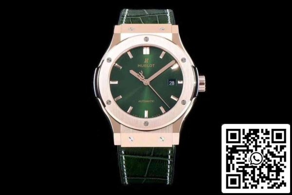 z5748997744775 678c3ac50d451eb2a38bf019fefd5bf5 Hublot Classic Fusion 542.OX.8980.LR 1:1 Best Edition JJ Factory Green Dial Rose Gold