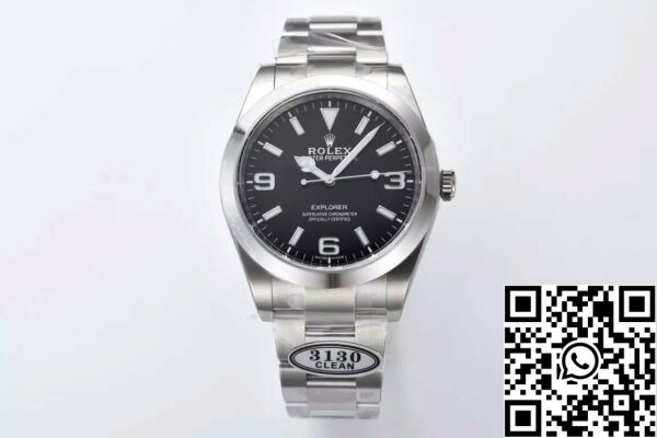 z5754236122670 e4e4c0018ef2a150a8a86a03ed71cec7 Rolex Explorer M214270 -0001 39MM 1:1 Best Edition tiszta gyári fekete számlap 3130 mozgatással