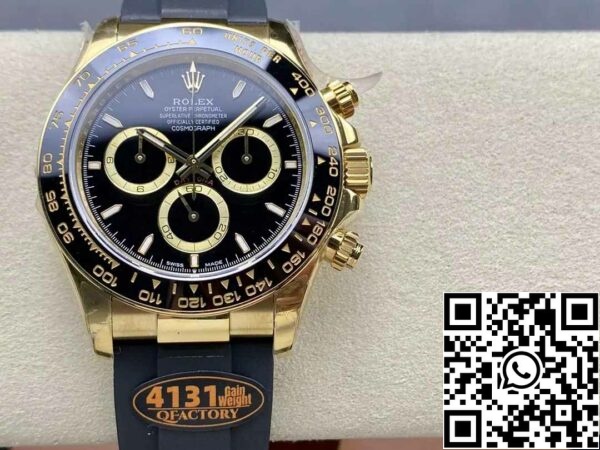 z5754901536167 82462b947bb4873a1b8eb2bcd67383bf Rolex Cosmograph Daytona m126518 1:1 Best Edition QF Factory 4131 Uhrwerk Schwarzes Zifferblatt und Gold