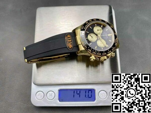 z5754909392598 ddb49e700e853280afa83697b2f740e9 Rolex Cosmograph Daytona m126518 1:1 Best Edition QF Factory 4131 Movement Musta Soittaa ja keltainen kultaa