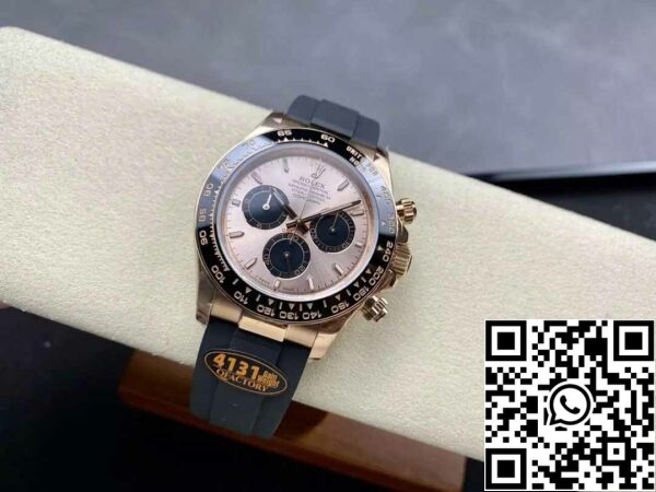 z5754914885203 a6260590c67a36cc787f97b6726c0022 Rolex Cosmograph Daytona m126515 1:1 Best Edition QF Factory 4131 Mechanizm Różowa Tarcza