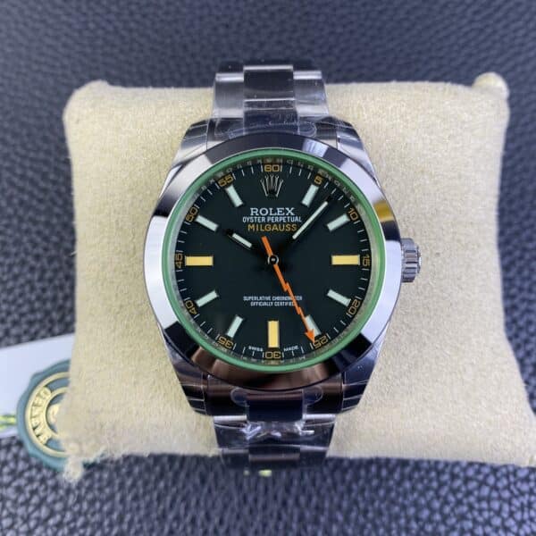 i1671872720 3445 0 Rolex Milgauss 116400GV JVS Factory 1:1 Best Edition Swiss ETA3131 Esfera Negra