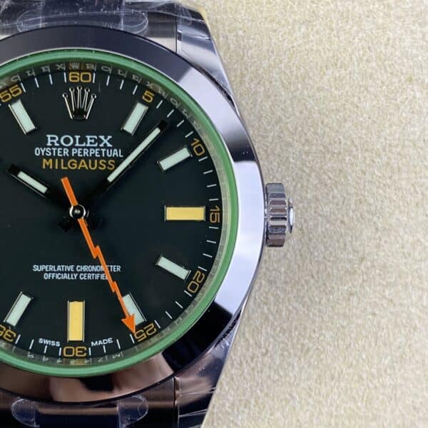 i1671872720 4381 4 1 Rolex Milgauss 116400GV JVS Factory 1:1 Best Edition Swiss ETA3131 Black Dial