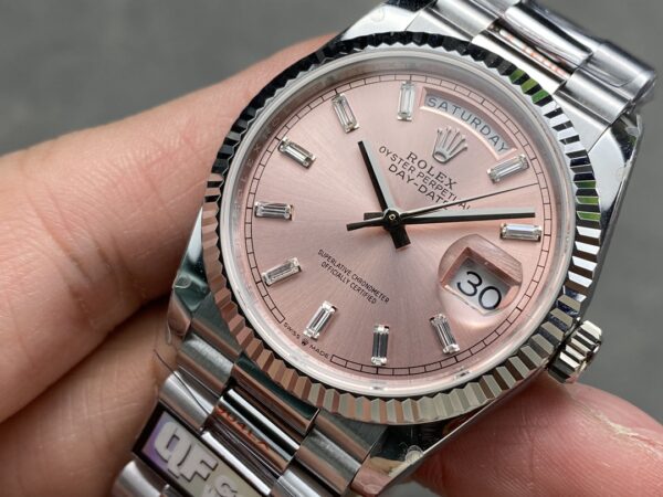 i1724950164 1102 0 Rolex Day Date 128236 QF Factory 1:1 Super Clone Pink Diamond Dial