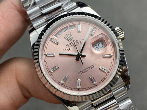 i1724950165 4772 0 scaled Rolex Day Date 128236 QF Factory 1:1 Super Clone Pink Diamond Dial