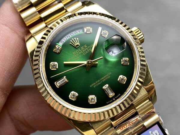 i1724950449 6613 1 Rolex Day Date 128238-0069 QF Factory 1:1 Super Clone Green Diamond Dial