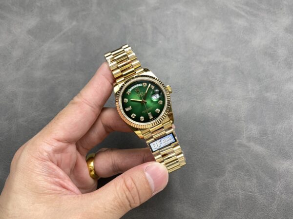 i1724950450 8634 4 Rolex Day Date 128238-0069 QF Factory 1:1 Super Clone Green Diamond Dial