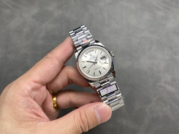 i1724950755 2878 8 Rolex Day Date 128239-0005 QF Factory 1:1 Super Clone Silver Index Dial