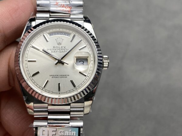 i1724950755 5223 4 Rolex Day Date 128239-0005 QF Factory 1:1 Super Clone Silver Index Dial