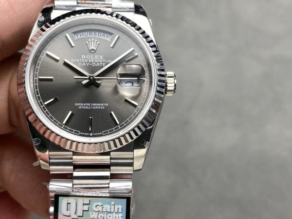 i1724950959 3180 4 1 Rolex Day Date M128236 QF Factory 1:1 Super Clone Grey Index Dial