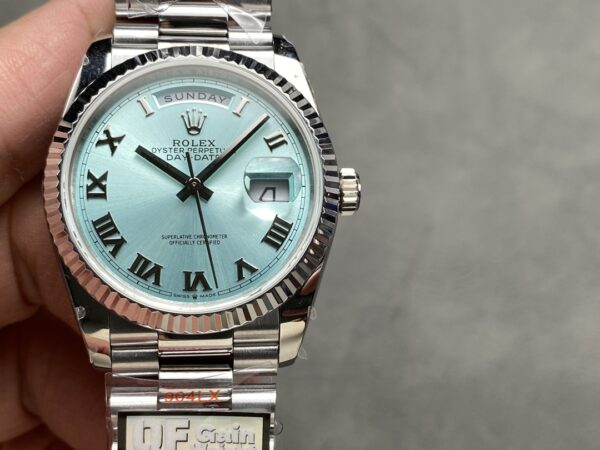 i1724950994 6109 5 Rolex Day Date M128236 QF Factory 1:1 Super Clone Ice Blue Numeral Dial