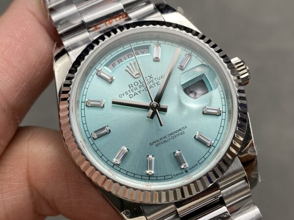 i1724951177 5001 1 Rolex Day Date M128236 QF Factory 1:1 Super Clone Ice Blue Dial 36mm 36mm