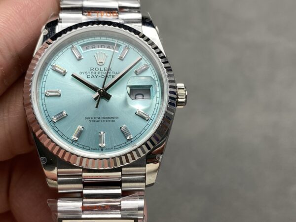 i1724951178 3687 4 Rolex Day Date M128236 QF Factory 1:1 Super Clone Eisblaues Zifferblatt 36mm