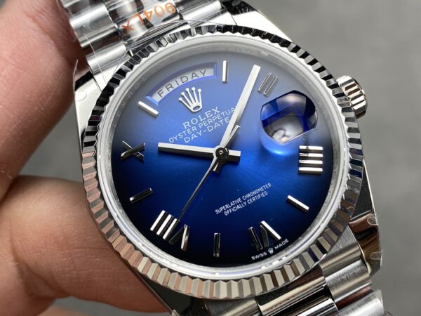 i1724951258 263 8 Rolex Day Date M128239 QF Factory 1:1 Super Clone Blue Ombré Dial Sininen Ombré Dial