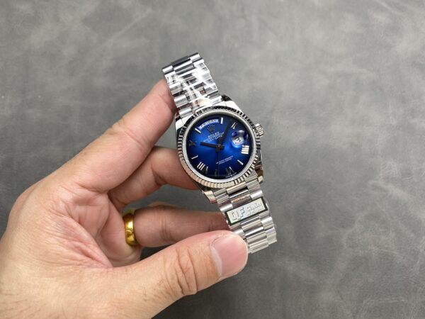 i1724951258 6775 3 Rolex Day Date M128239 QF Factory 1:1 Super Clone Mostrador Ombré Azul