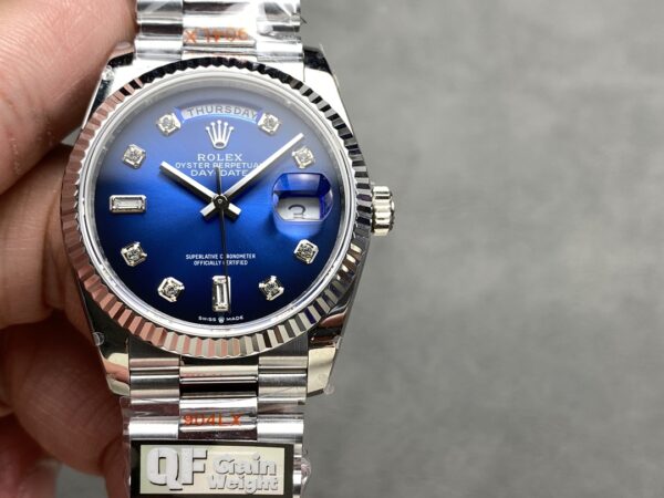 i1724951296 9288 7 Rolex Day Date M128239-0023 128239-0023 QF Factory 1:1 Super Clone Quadrante Blu Diamante